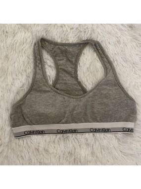 Calvin Klein gray racerback training bra